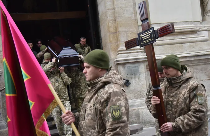 У Львові попрощалися з захисником Волинського прикордонного загону Назаром Альфавіцким