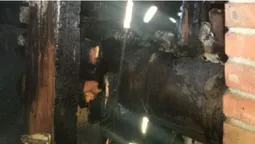 У селі під Луцьком згоріла дерев'яна котельня (фото)