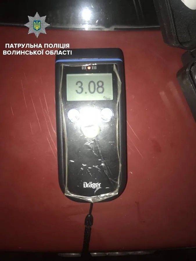 У 15 разів більше від норми: у Луцьку затримали п'яного водія