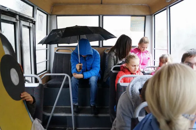 У міські маршрутки тільки з парасолями