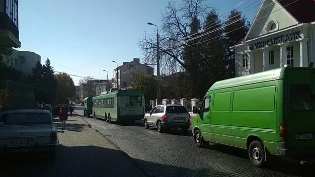 У центрі Луцька зупинилися тролейбуси (фото, відео)