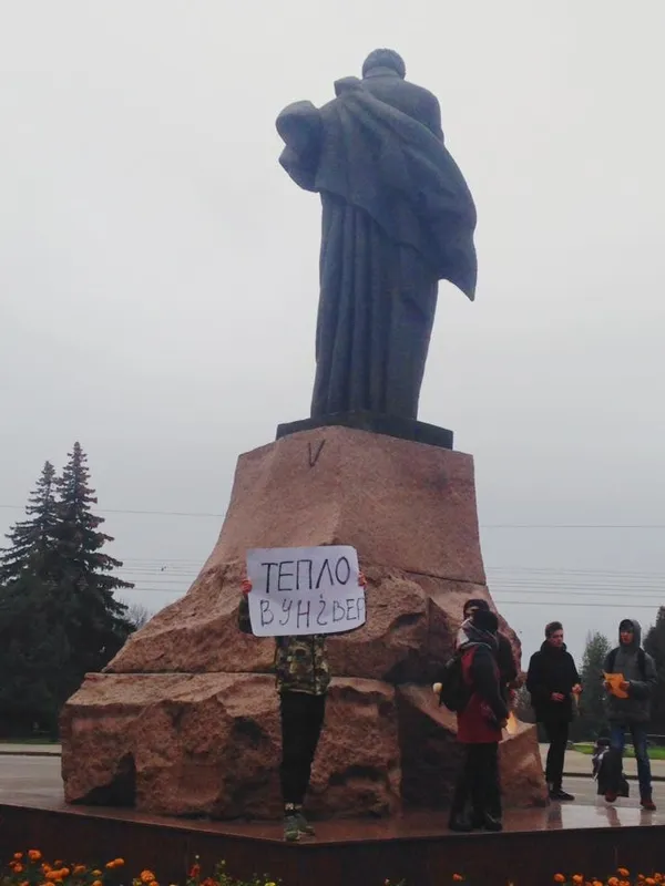 «Тепло в універ», – студенти СНУ вийшли на мітинг (фото) 