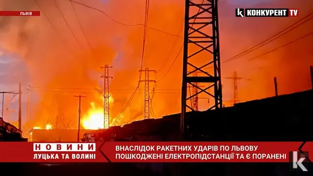 Ворожі ракети влучили у Львові в електропідстанції: поранено дві людини (відео)