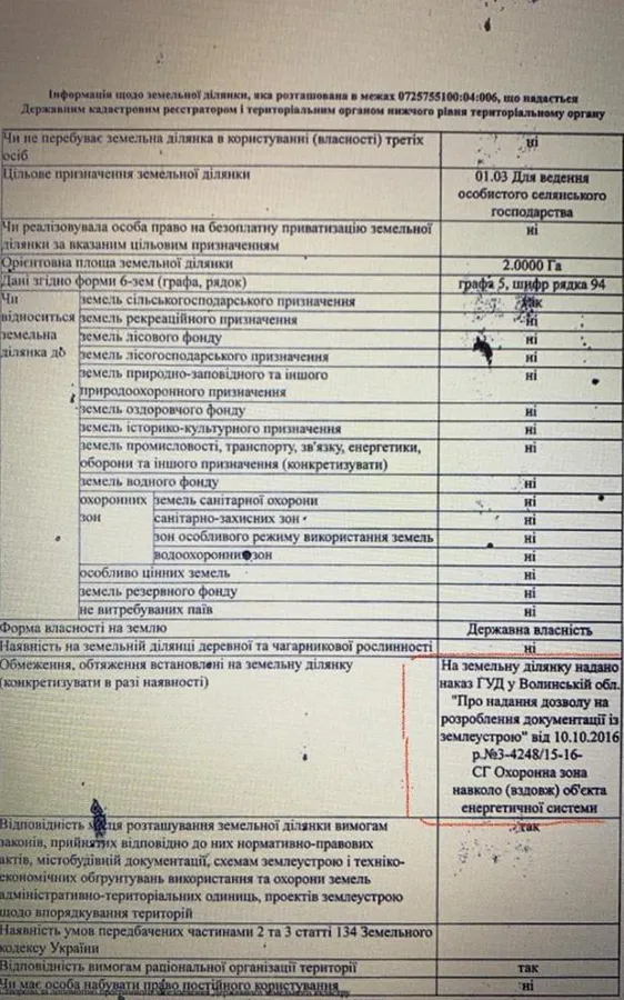 Очільник Держгеокадастру на Волині виділив лучанину землю, яка належить іншій людині