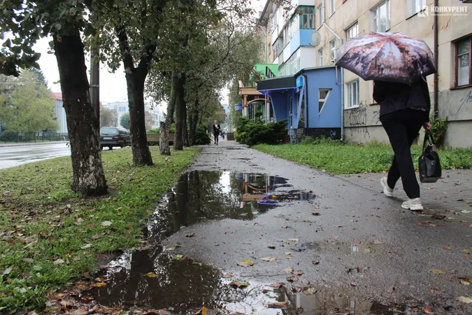 Підтоплені двори і опале листя: наслідки грози у Луцьку (фото)