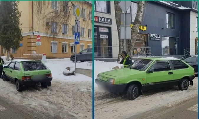 У Луцьку чоловік припаркував «ВАЗ» на пішохідному переході (фото)