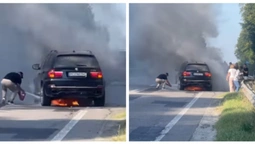 Водій луцького турагентства серед траси рятував палаюче BMW