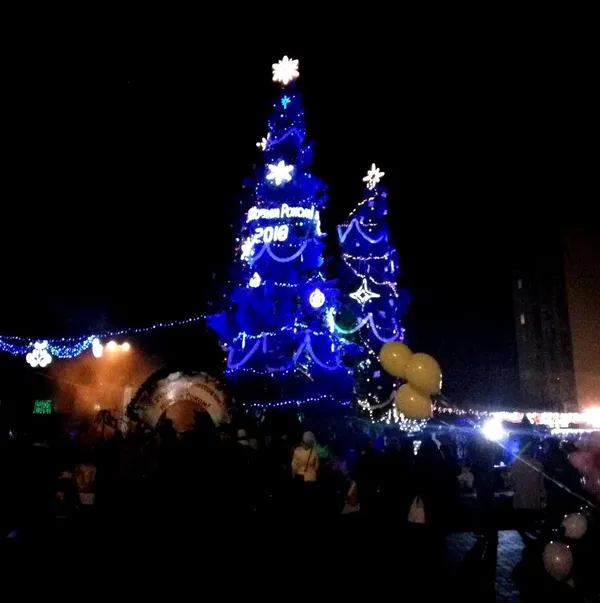 У Луцьку засвітили головні ялинки (фото)