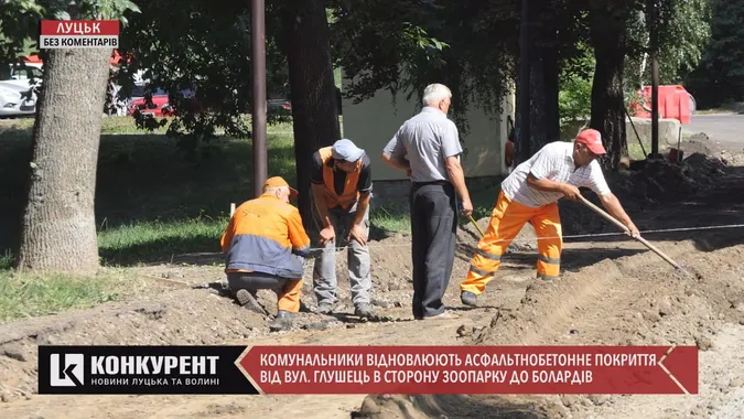 Біля Луцького зоопарку ремонтують дорогу (відео)