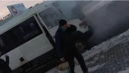 У Луцьку загорілася маршрутка, яка перевозила людей (фото)