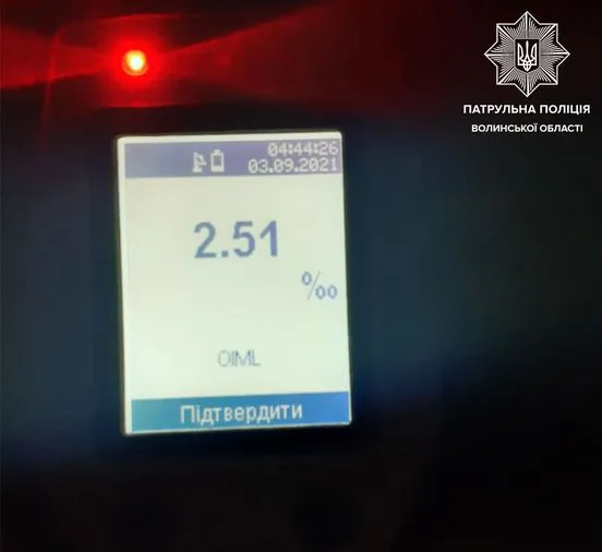 За ніч волинським патрульним попалися троє п'яних водіїв