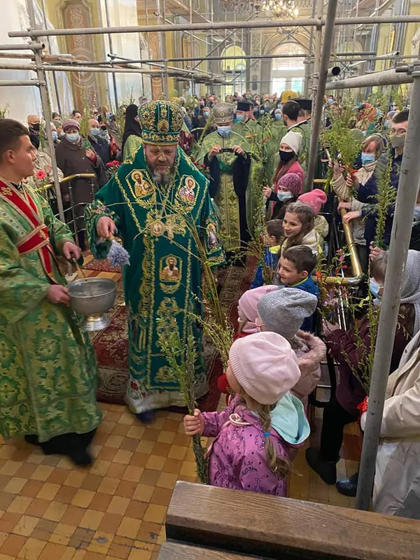 Як у кафедральному соборі Луцька дітям святили вербу (фото)