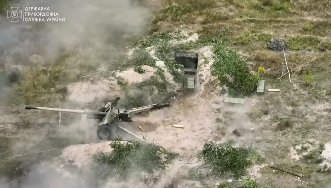 Стрільби з гармати БС-3, що стоять на озброєнні українських прикордонників, вересень 2023