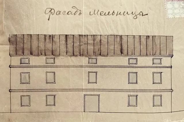 Млин Цимбеля на Гнідавській дамбі. Тут і далі копії з Державного архіву Волинської області