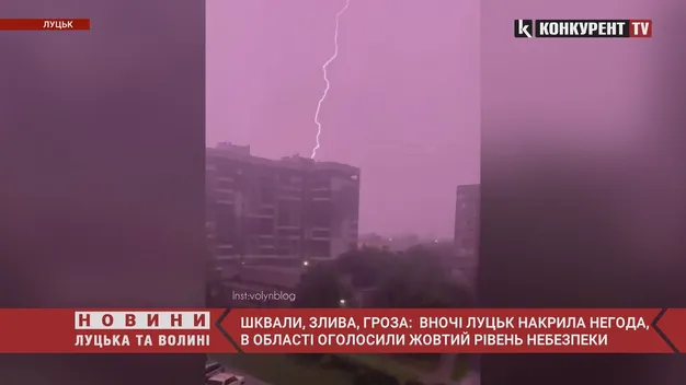Шквали, злива, гроза: як минула ніч у Луцьку (фото, відео)