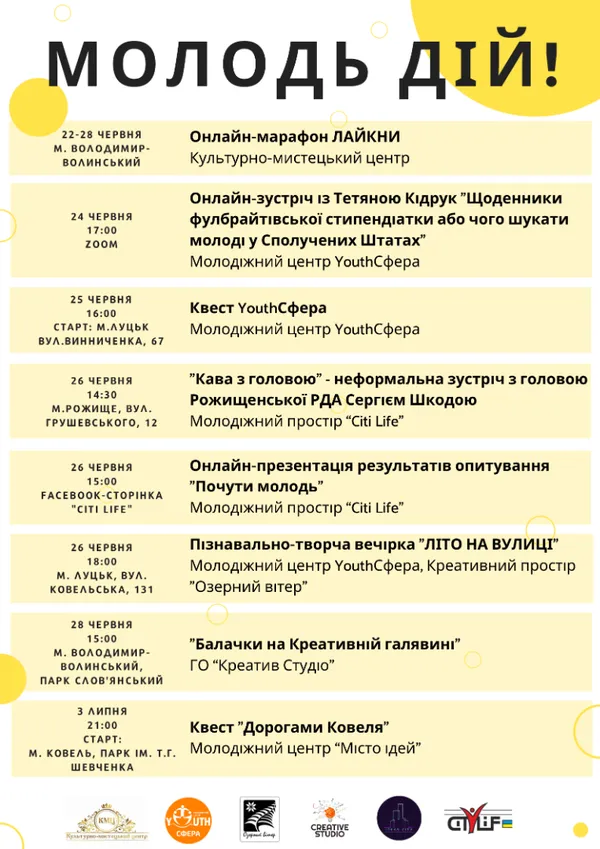 «Молодь дій!»: волинян кличуть на святкування Дня молоді