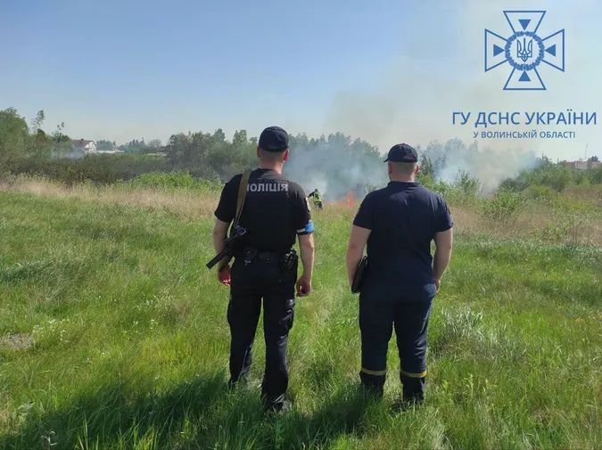 Згоріло пів поля: у Луцькому районі загасили масштабну пожежу (фото)