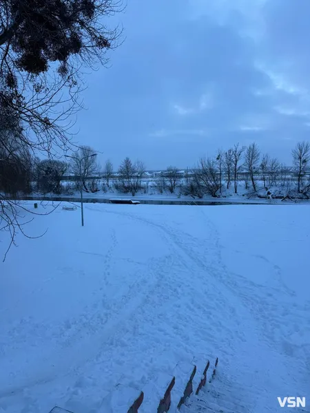 У Луцьку в центральному парку в мороз -17 °C бігав чоловік без одягу (фото, відео)