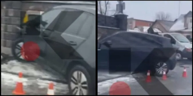 У Луцьку – аварія: авто влетіло в цегляну огорожу (відео)