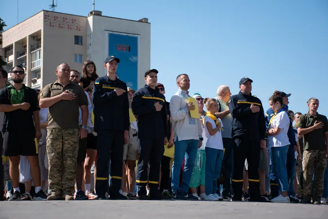 У Луцьку рятувальники долучилися до акції «Українська вишиванка» (фото з дрона)