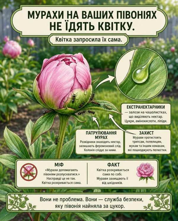 Секрет півонії: чому весняна королева квітів «приваблює» мурах