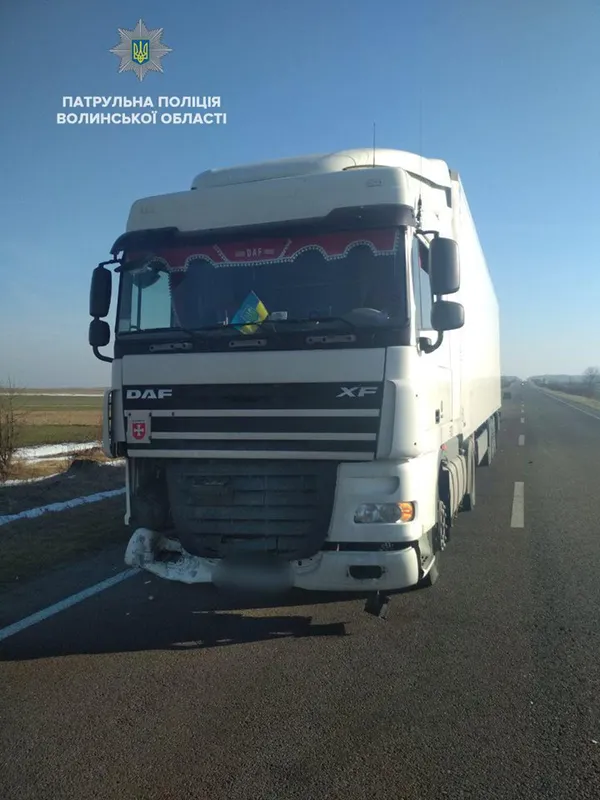 Аварія на Волині: з причіпа відірвалося колесо і влетіло у вантажівку (фото)
