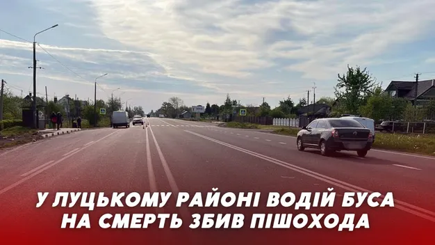 Смертельна ДТП: у Луцькому районі бус збив 67-річного пішохода (відео)