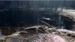 На Маневиччині річка вийшла з берегів і затопила дорогу (відео)