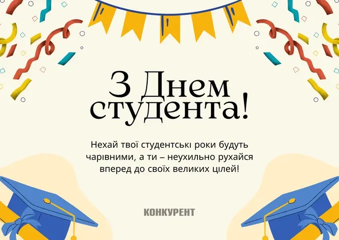 День студента 2025: привітання у листівках