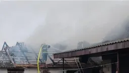 На Волині від удару блискавки загорілась хата (фото)