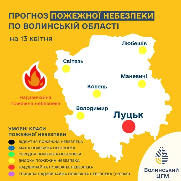 Лучан попереджають про надзвичайний рівень пожежної небезпеки