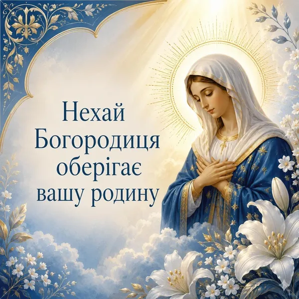 З Успінням Пресвятої Богородиці 2026: картинки й теплі привітання