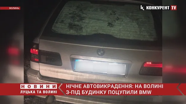 З пістолетом і кастетами: у волинянина з-під будинку викрали BMW (фото, відео)
