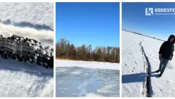 Мороз скував Світязь: відчайдухи ходять на острів пішки (відео)
