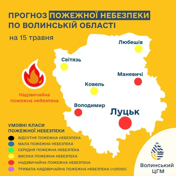 Погода сприяє: на Волині – «червоний» рівень пожежної небезпеки