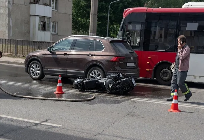 У Луцьку зіткнулися мотоцикл і легковик: водій отримав переломи (відео)