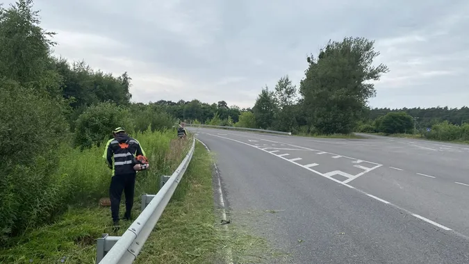 На дорогах Волині косять узбіччя та борються з борщівником (фото)