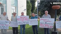 У Володимирі чоловіків, які прийшли під  міськраду з плакатами, розігнала поліція (відео)