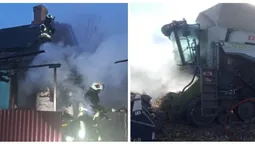 Горіли будівлі та комбайн: за добу на Волині сталися п'ять пожеж (фото)