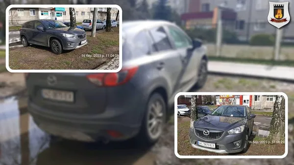 Луцькі муніципали оштрафували водія авто за неправильну парковку