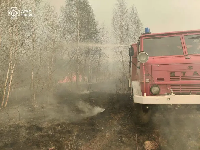 Масштабну пожежу під Шацьком здолали лише наступного дня (фото)