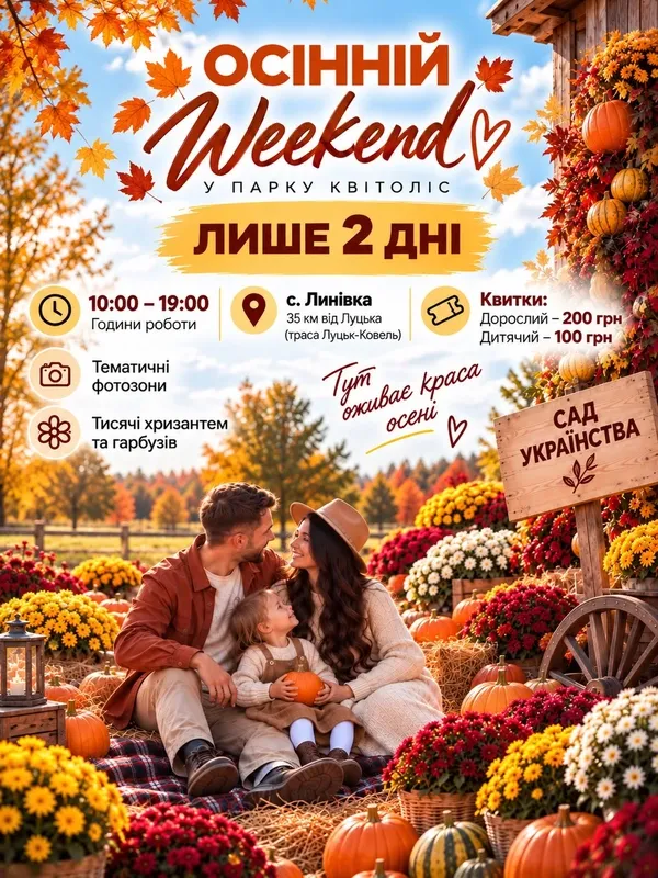 Три тисячі хризантем, гарбузи та козотерапія: «Квітоліс» готує біля Луцька осінній вікенд