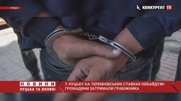 У Луцьку на Теремнівських ставках небайдужі громадяни затримали грабіжника (відео)