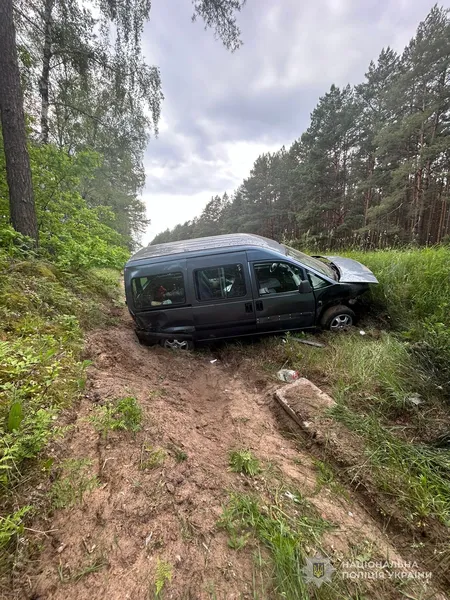 На Волині Fiat злетів у кювет – постраждав пасажир (фото)