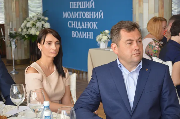 Депутат Луцькради Юлія Вусенко і ректор ЛНТУ Петро Савчук