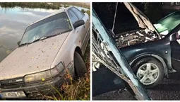 На Хмельниччині п'яний викрав за ніч два авто: одне втопив, інше – розбив (фото)
