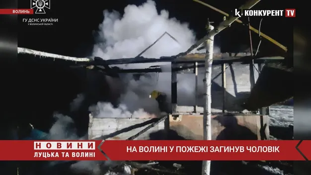 На Волині пенсіонер загинув у пожежі (відео)