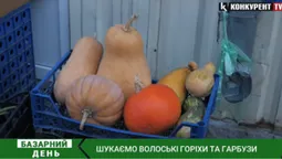Скільки коштують гарбузи та горіхи на ринку в Луцьку: ціни (відео)