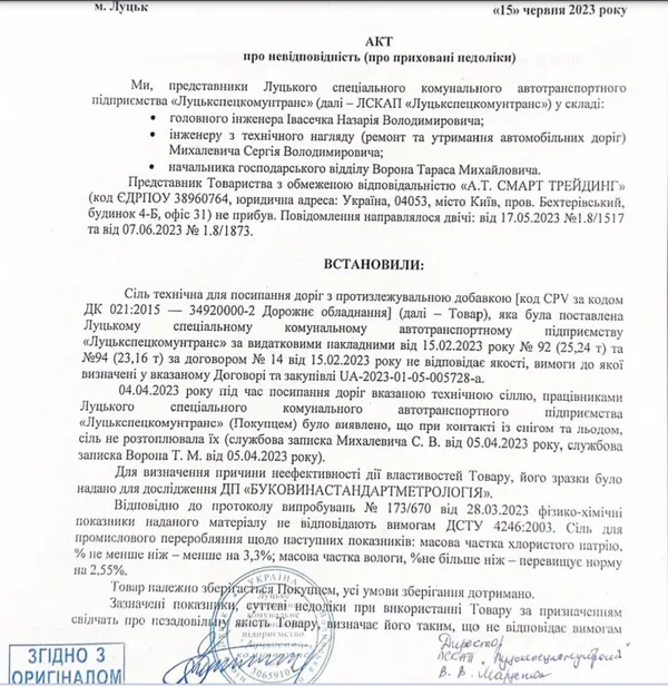 У Луцьку комунальники купили солі на три мільйони (фото)