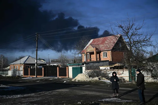 Дим з аеродрому в Чугуєві (Getty Images